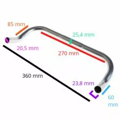 Guidon Corne De Vache Argent Bullhorn BLB 360 Mm -Alhonga Soldes guidon corne de vache argent bullhorn blb 360 mm full 3