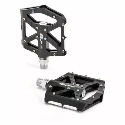 Pédales Ultra Plates Pour VTT Et BMX Noir Et Argent - XLC 1 Pédales Ultra Plates Pour VTT Et BMX Noir Et Argent - XLC