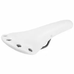 Endzone Selle Vélo Vintage Blanche Imitation Cuir Avec Rivets